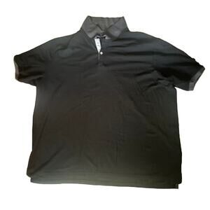 Harbor Bay Polo Shirt Men's 4XL Black and Grey Cotton Knit